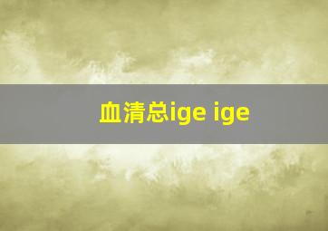 血清总ige ige